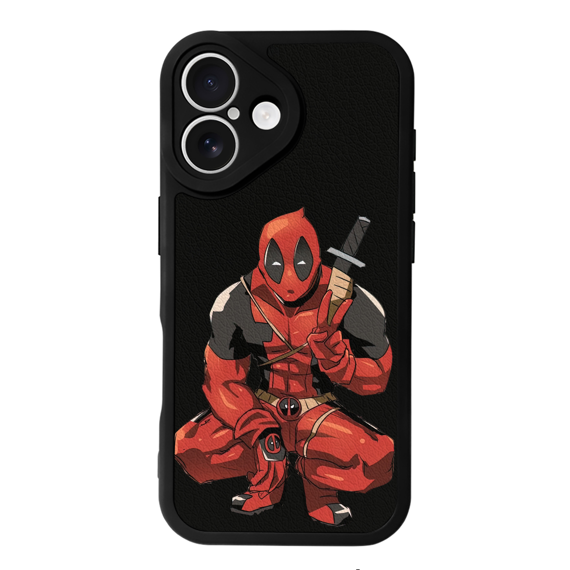 （画像用） Deadpool デッドプール 【iPhone 16シリーズ対応】シリコンスマホケース（レザー調） 材質：シリコン